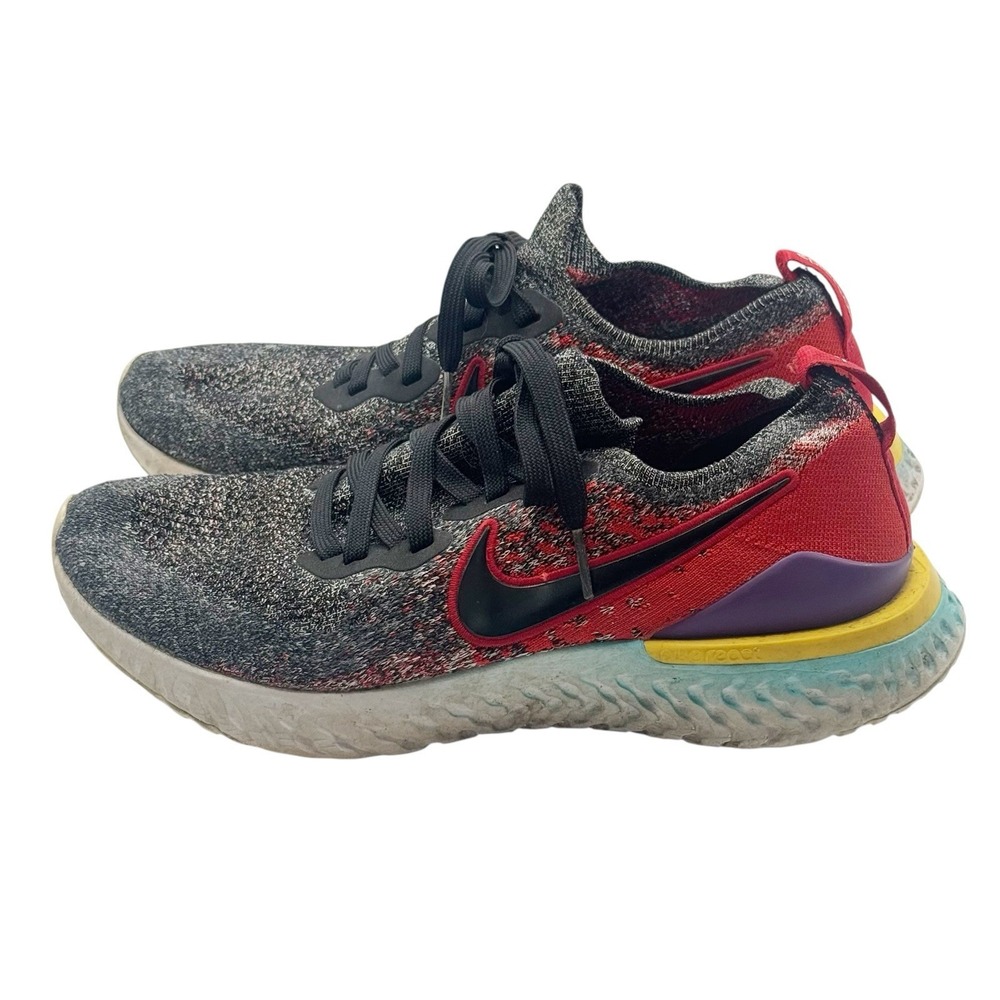 Nike Epic React Flyknit 2‎ Men's Size 7.5 Running Shoes Black Hyper Jade